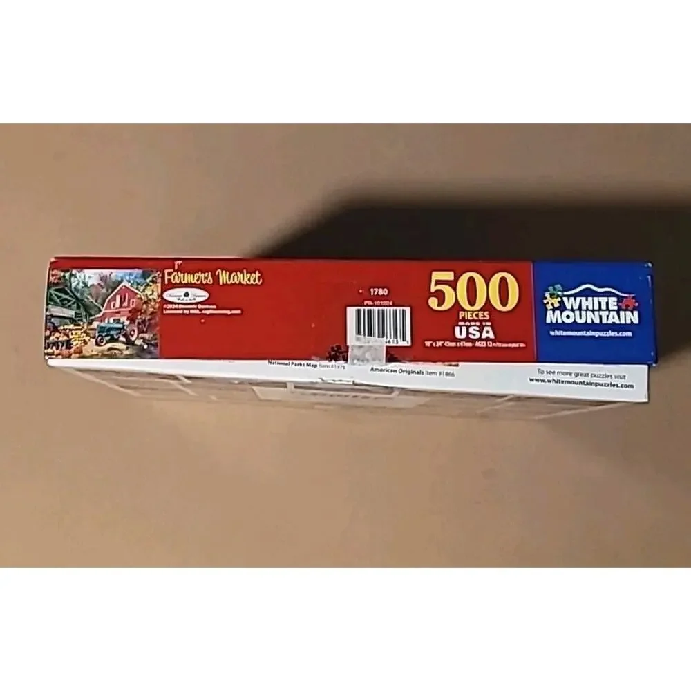 White Mountain FARMER'S MARKET 500 piece puzzle autumn fall COMPLETE